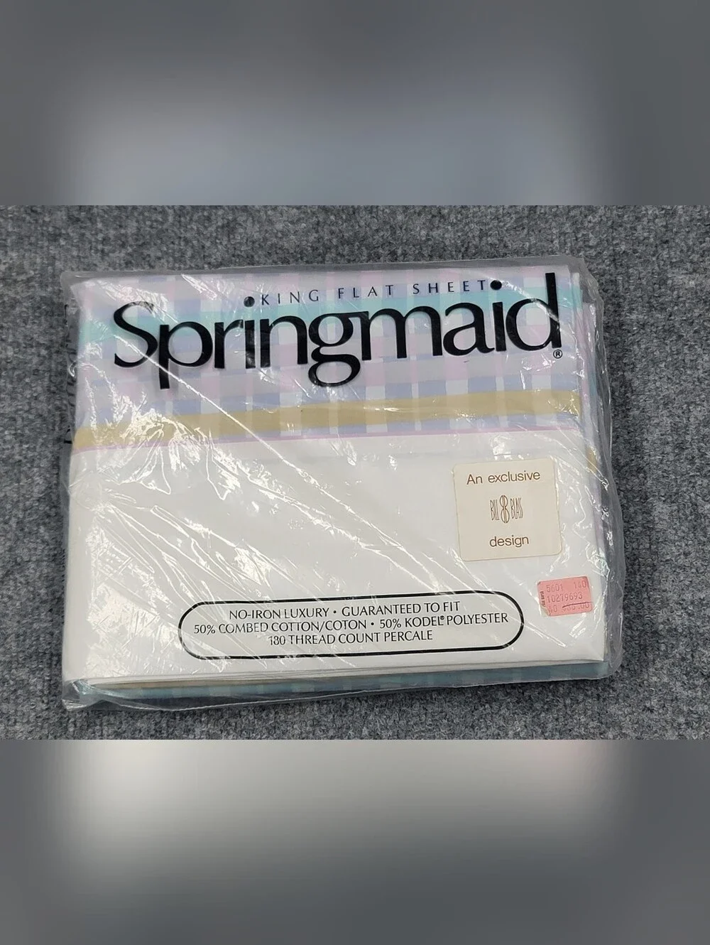 Vintage NOS Springmaid King Flat Sheet Exclusive Bill Blass Design